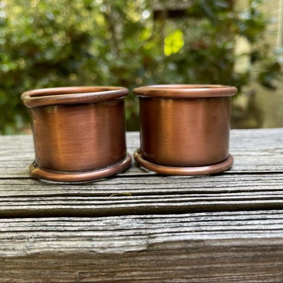 Pottery Barn Rustic Napkin Rings Antiqued Copper - Picture 8 of 11